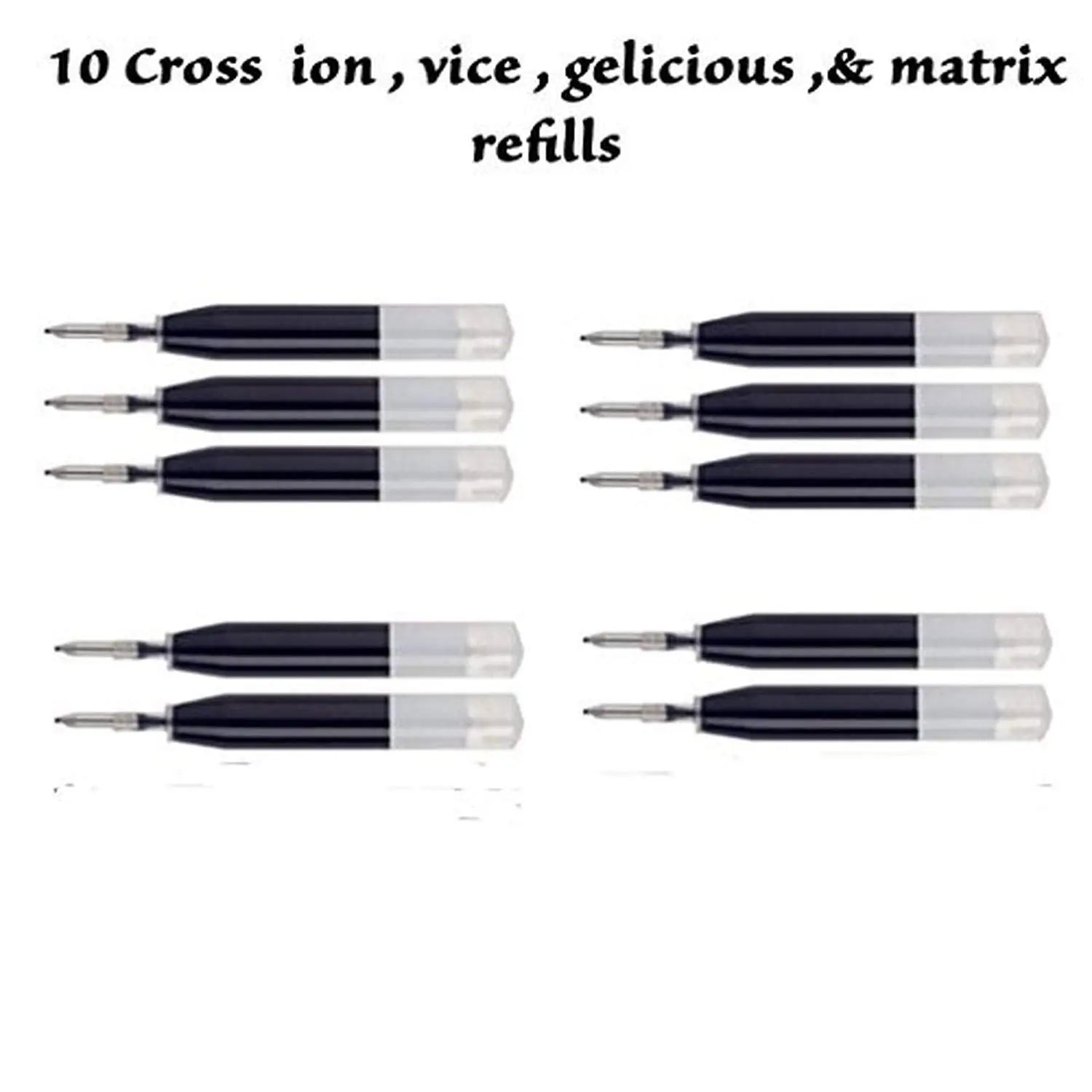 10 Black Cross Quality Intrepid Refill Cartridges Intrepid