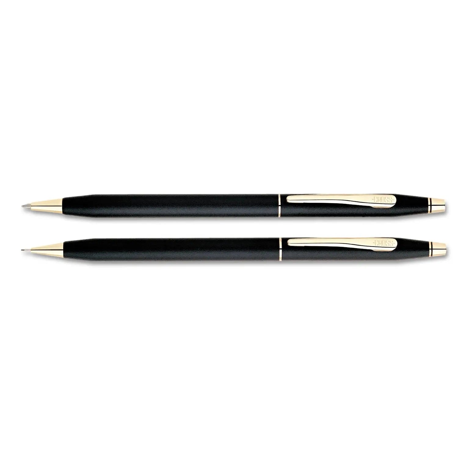 Cross 250105 Classic Century Ballpoint Pen & Pencil Set, Black/23 Kt. Gold Accents - crosspenmall.com