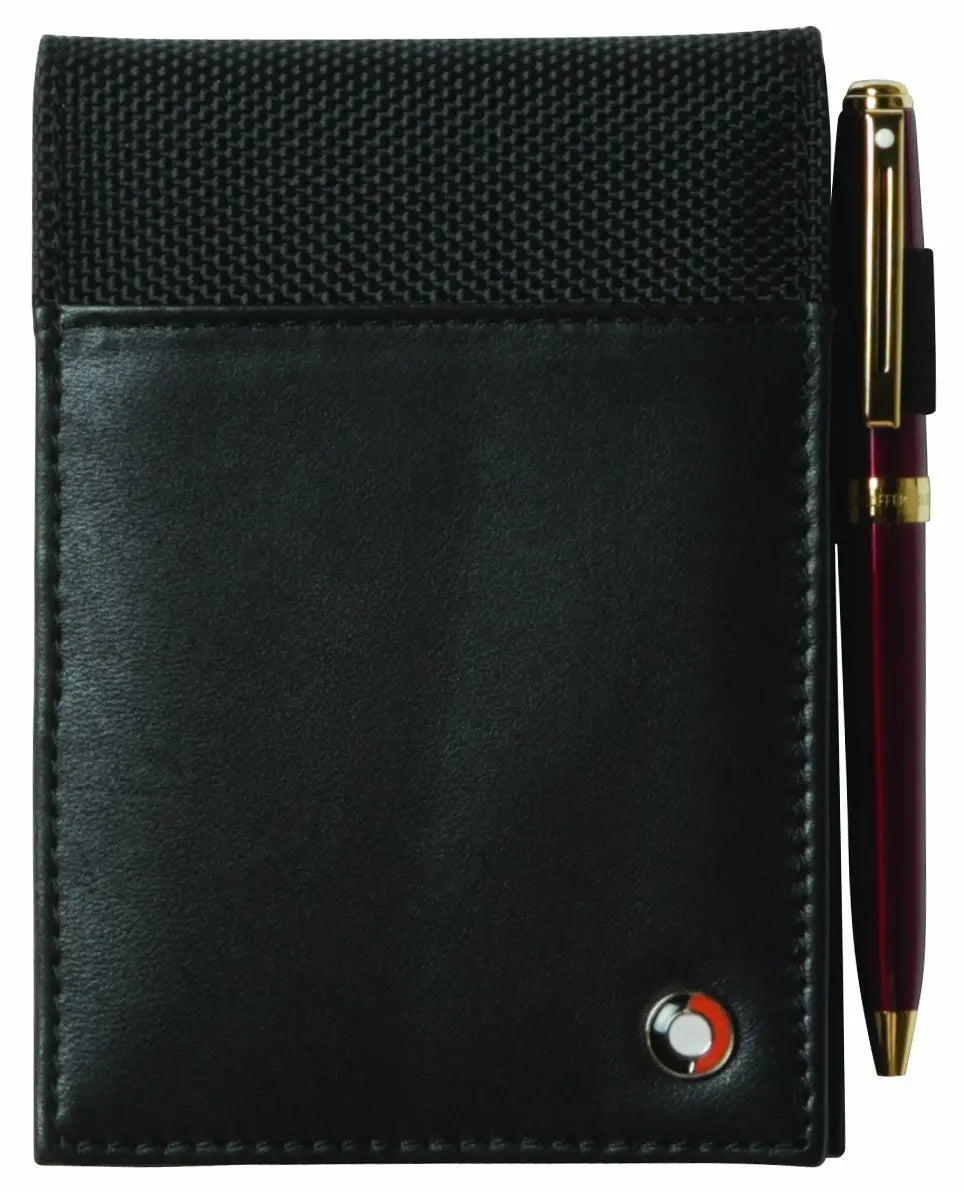 Sheaffer 20121 Leather Notepad Holder with Pen Loop Front Pockets 5" x 3 1/2" - crosspenmall.com