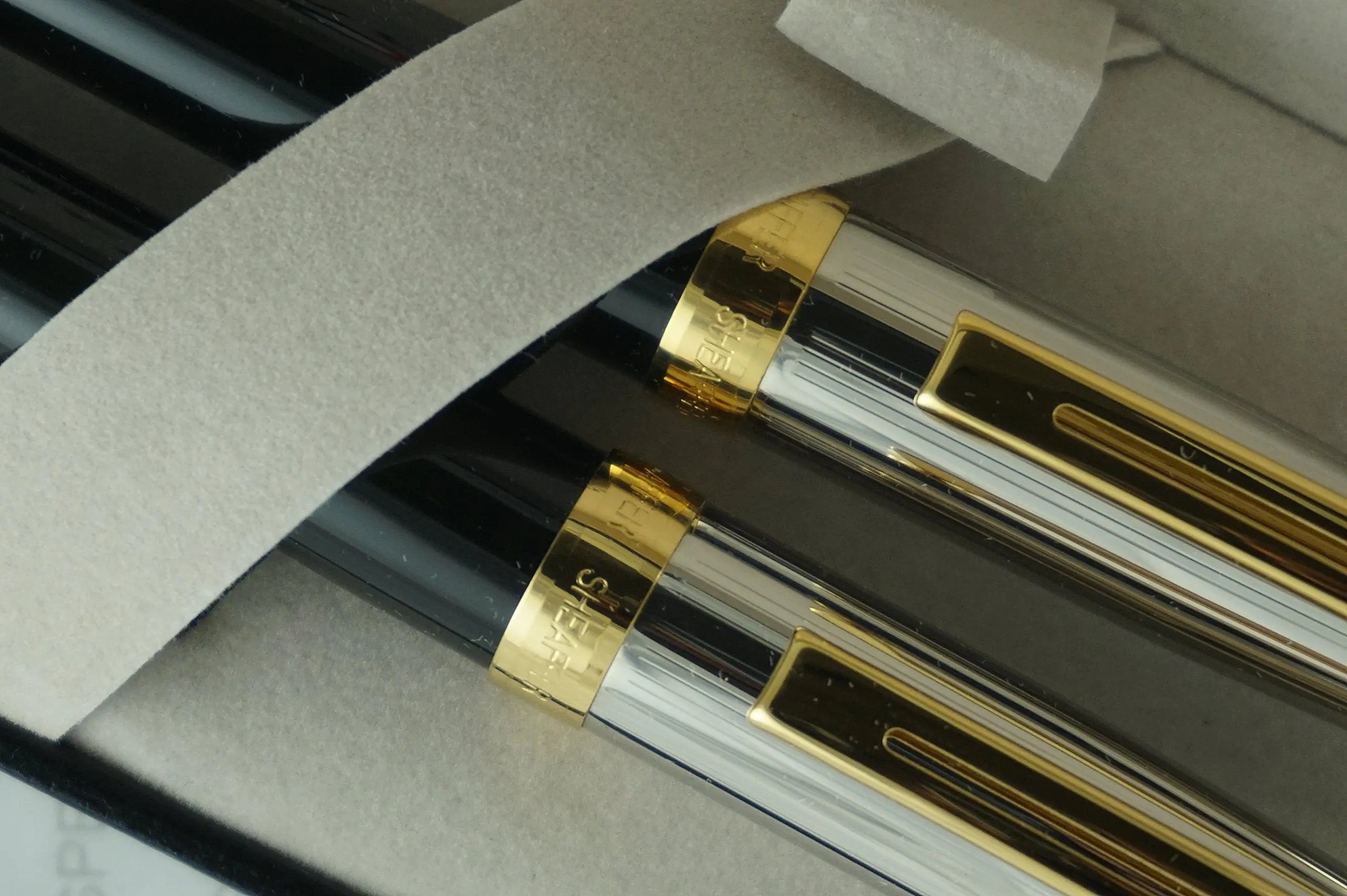 Sheaffer Prelude Ball Pen/Mechanical Pencil Set, Black Lacquer Finish with Palladium Plate Cap and 22K Gold Plate Trim (SH/337-9) - crosspenmall.com