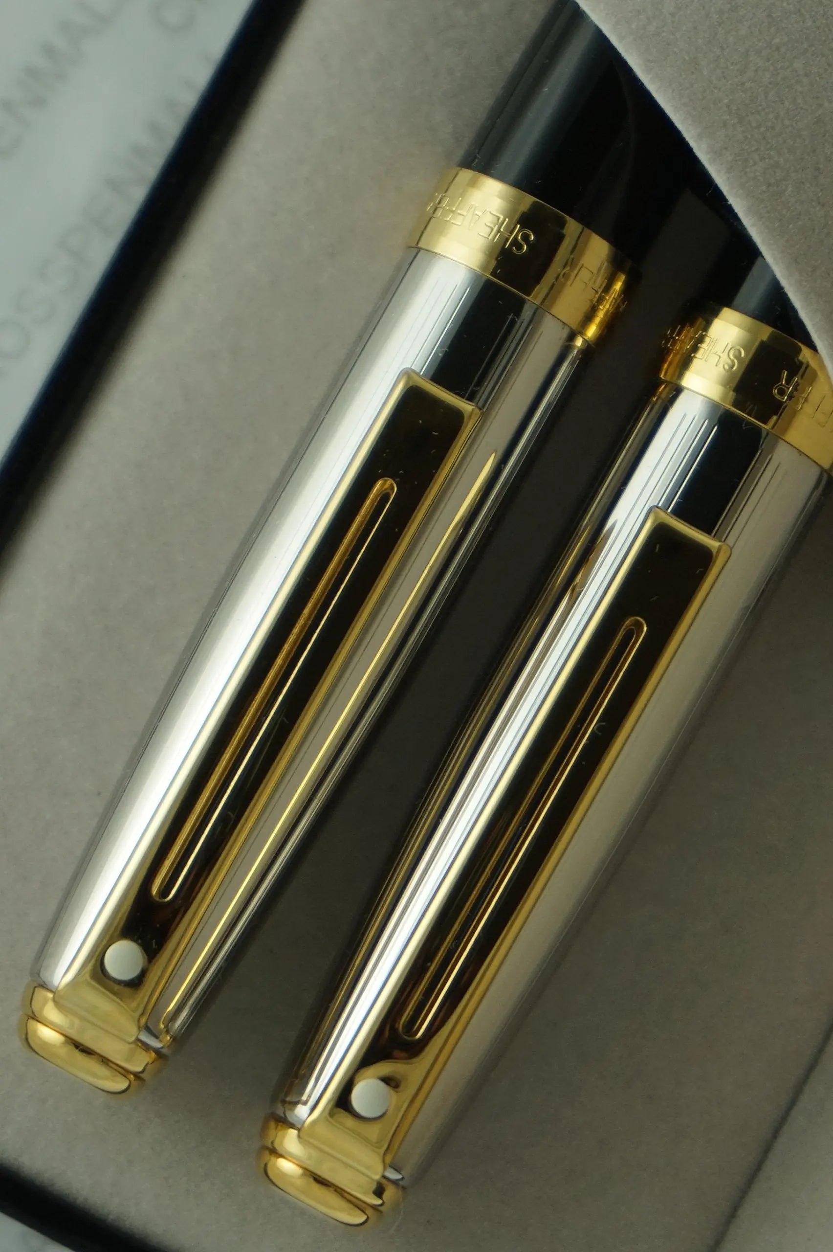 Sheaffer Prelude Ball Pen/Mechanical Pencil Set, Black Lacquer Finish with Palladium Plate Cap and 22K Gold Plate Trim (SH/337-9) - crosspenmall.com