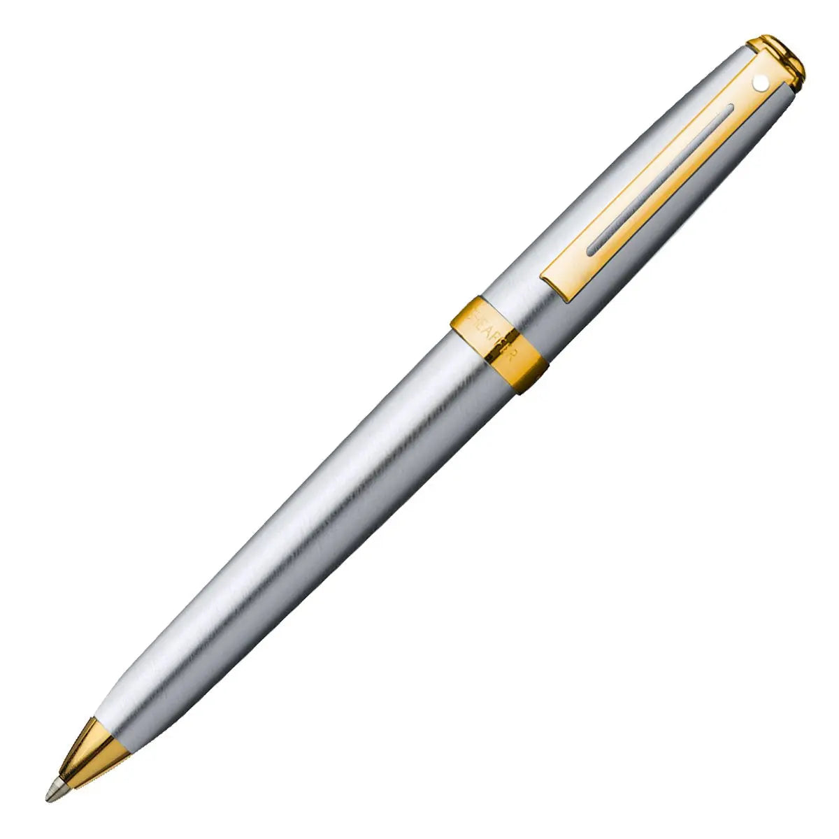 Sheaffer Prelude Ball Point, Brushed Chrome Plate Finish with 22K Gold Plate Trim (SH/342-2) Sheaffer