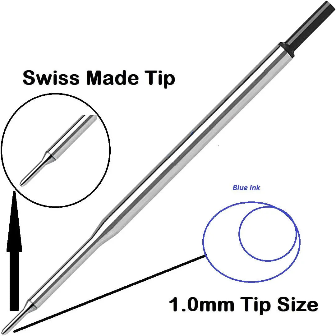 5 Genuine Intrepid Black Medium Point for Papermate Lubriglide, Aspire, PhD Pens, Bulk Packed (Blue) Intrepid