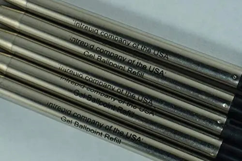 5 Genuine Intrepid Medium point Gel Ink refills for Parker Ballpoint Pens Intrepid Company