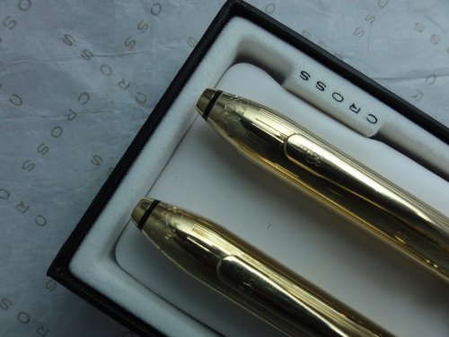 Cross Made in The USA Townsend 18k Gold Rolled/Filled Pen and 0.5MM Lead Pencil Combo .!!!!Rare - crosspenmall.com