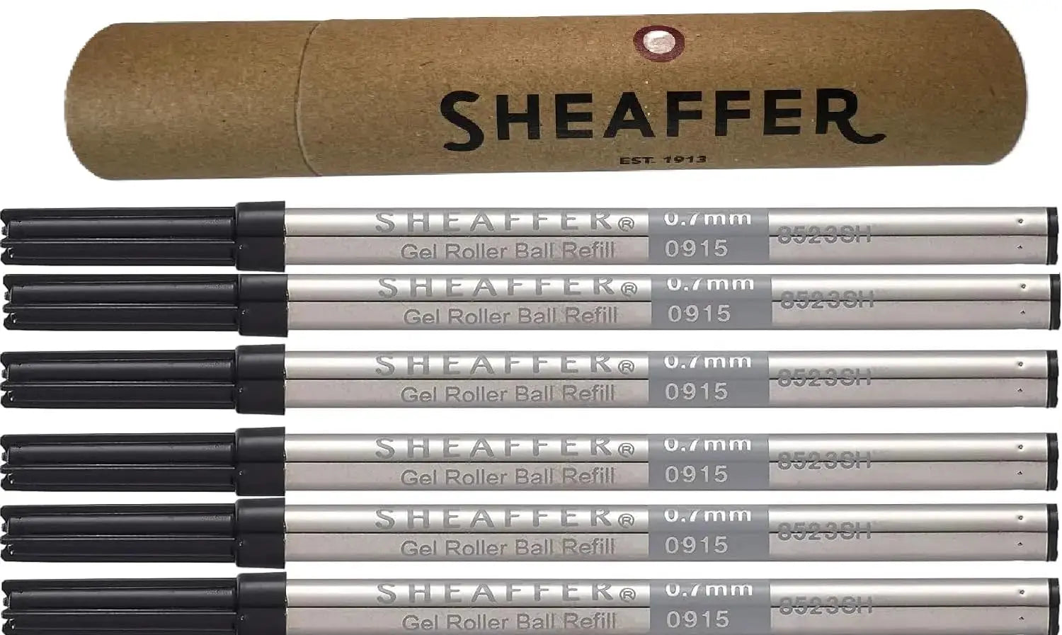 Sheaffer Medium Point C-Style Gel Ink Refills for Rollerball Pens, (Bulk Pack of 6/Pack) in Storage Tube .Fits Award, Pop & All Selective Cross Rollerball pens (8523SH) 6ct/pk (New Version) Black (6) Sheaffer