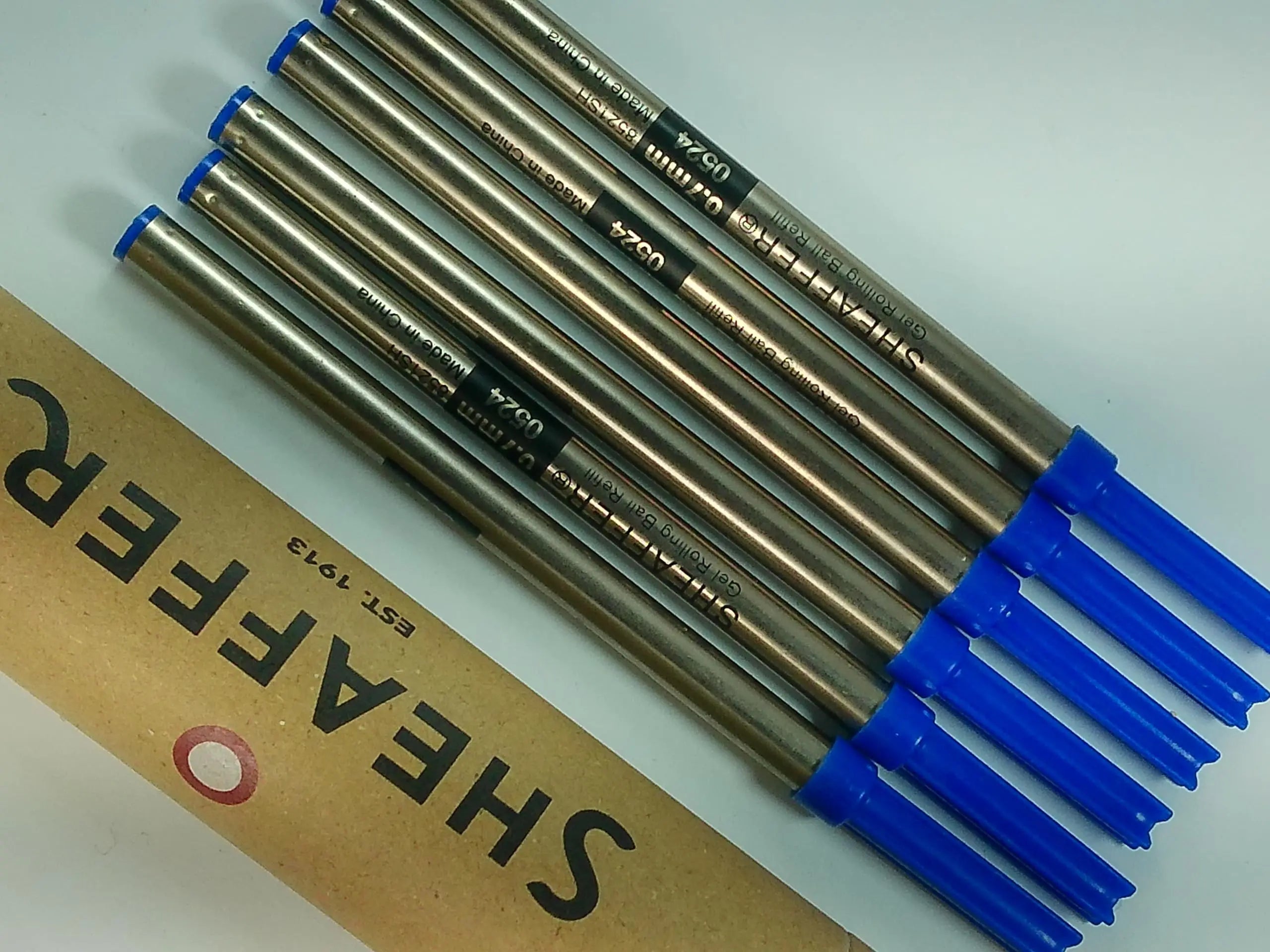 6 Sheaffer Blue Medium Point C-Style Gel Ink Refills for Sheaffer POP and all Cross selectip Rollerball Pens Sheaffer