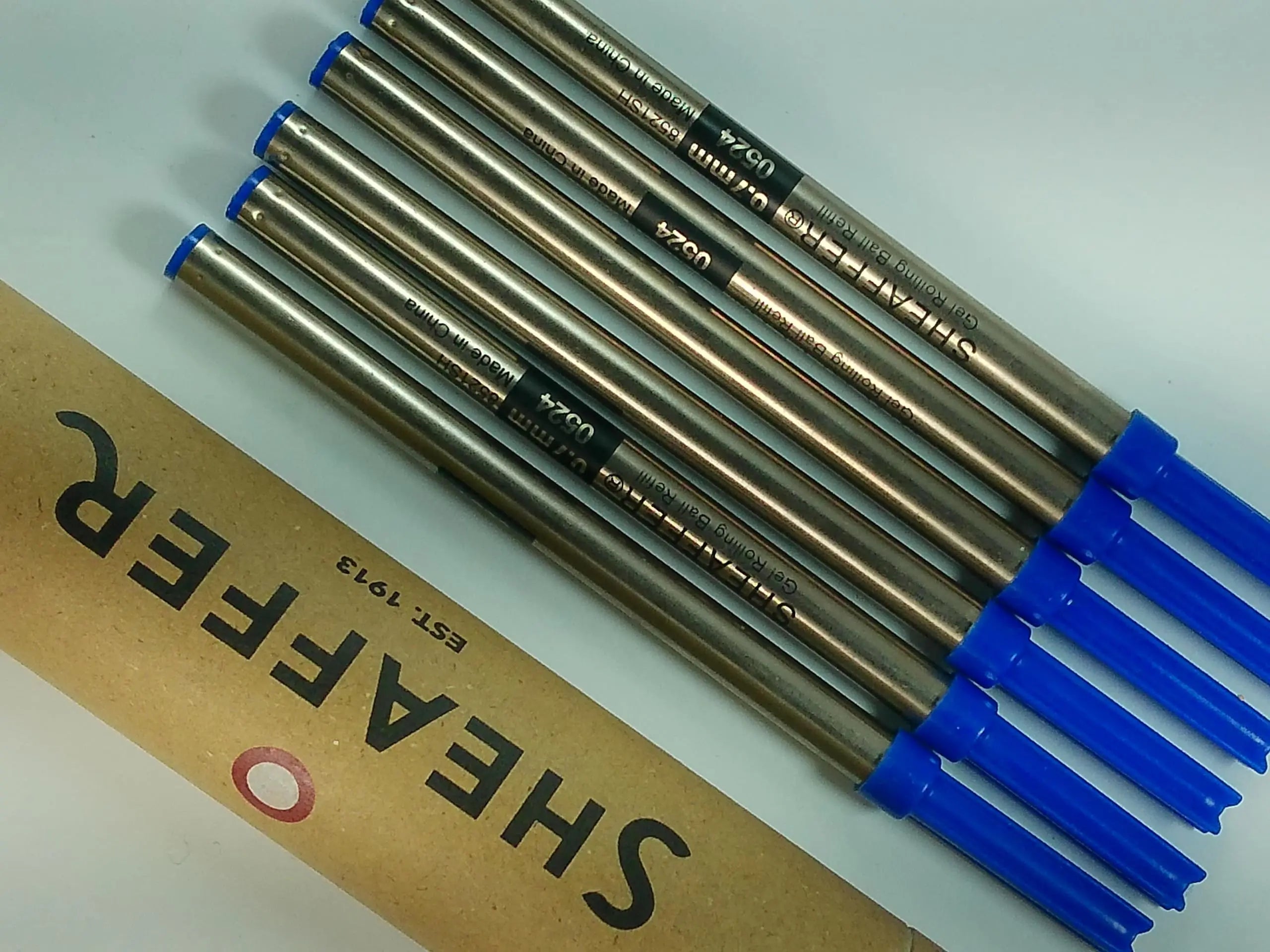 6 Sheaffer Blue Medium Point C-Style Gel Ink Refills for Sheaffer POP and all Cross selectip Rollerball Pens Sheaffer