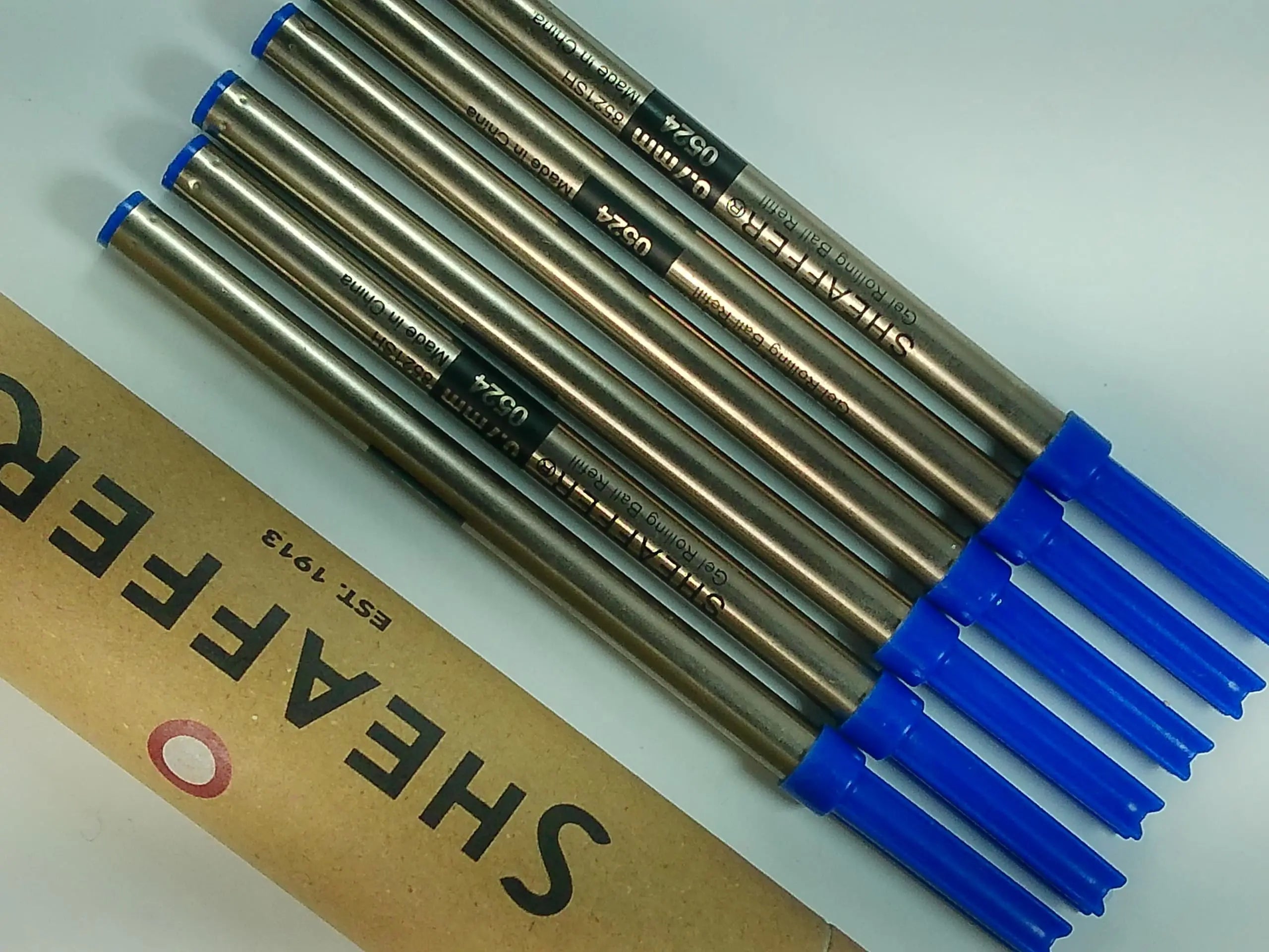 6 Sheaffer Blue Medium Point C-Style Gel Ink Refills for Sheaffer POP and all Cross selectip Rollerball Pens Sheaffer