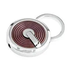 A. T . Cross Designer Tiverton Stainless Steel Stainless Steel, PVD Brown Plating Key Chain AC255-1KR in Genuine Italian leather gift box Cross
