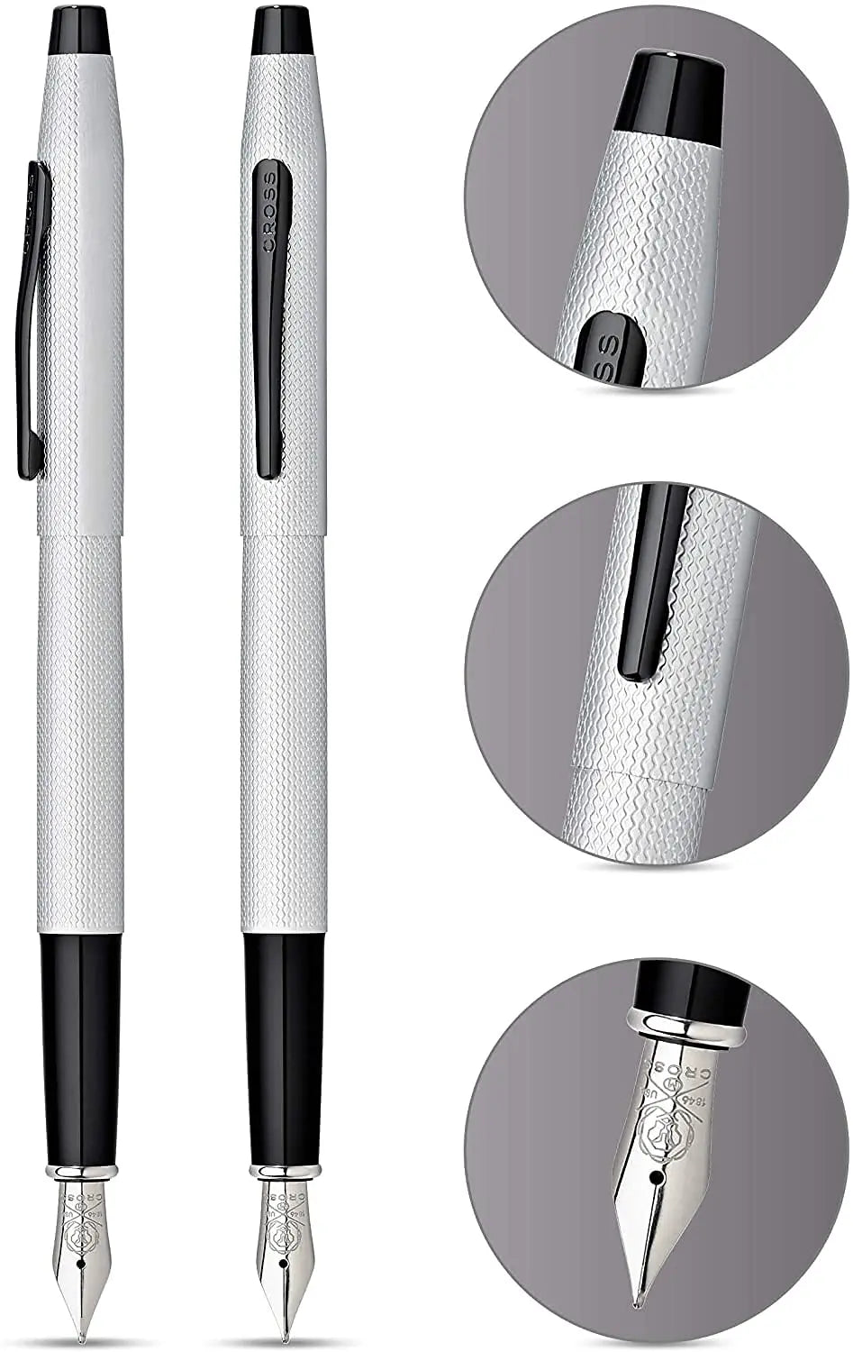 A.T. Cross Cross Classic Century Limited Collections, Diamond cut and Patterned Barrel with Contrasting PVD Appointments Fine Point Stainless Steel nib Fountain Pen - crosspenmall.com