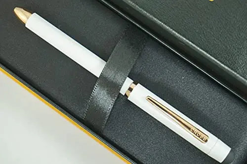 A.T. Cross Limited Edition Tech3+ Pearlescent Stormy White and 23KT Gold Appointments Multi-function Pen - 0.5 MM Lead Size Pencil, Black Ink Refill, and Red Ink Refill in One Pen. - crosspenmall.com