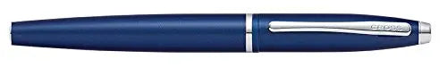 Cross Calais Chrome/Blue Lacquer Fountain Pen with Stainless Steel Medium Nib - crosspenmall.com