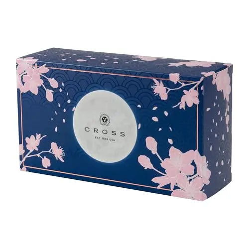 Blue Lacquer Rollerball Pen with Century II Cherry Blossom Design by A.T. Cross Cross