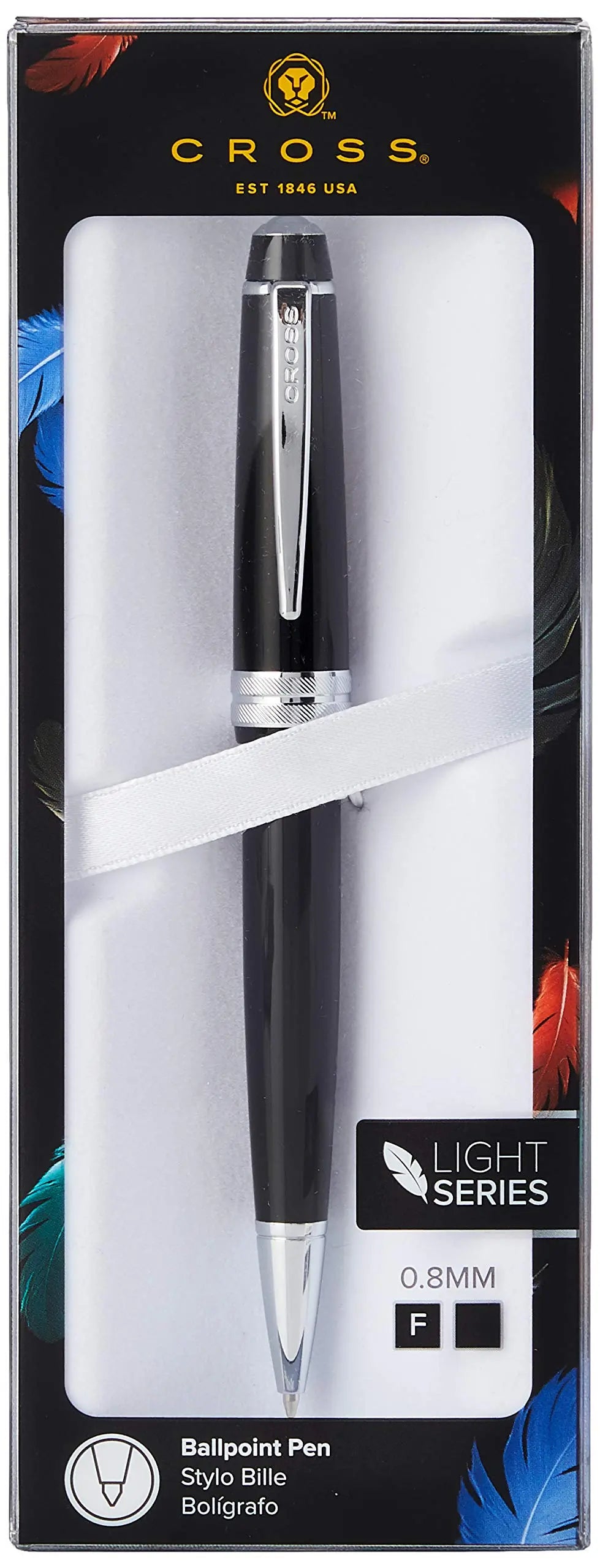 CROSS Bailey Light Polished Resin Refillable Ballpoint Pen, Medium Ballpen, Includes Premium Gift Box - Black Cross