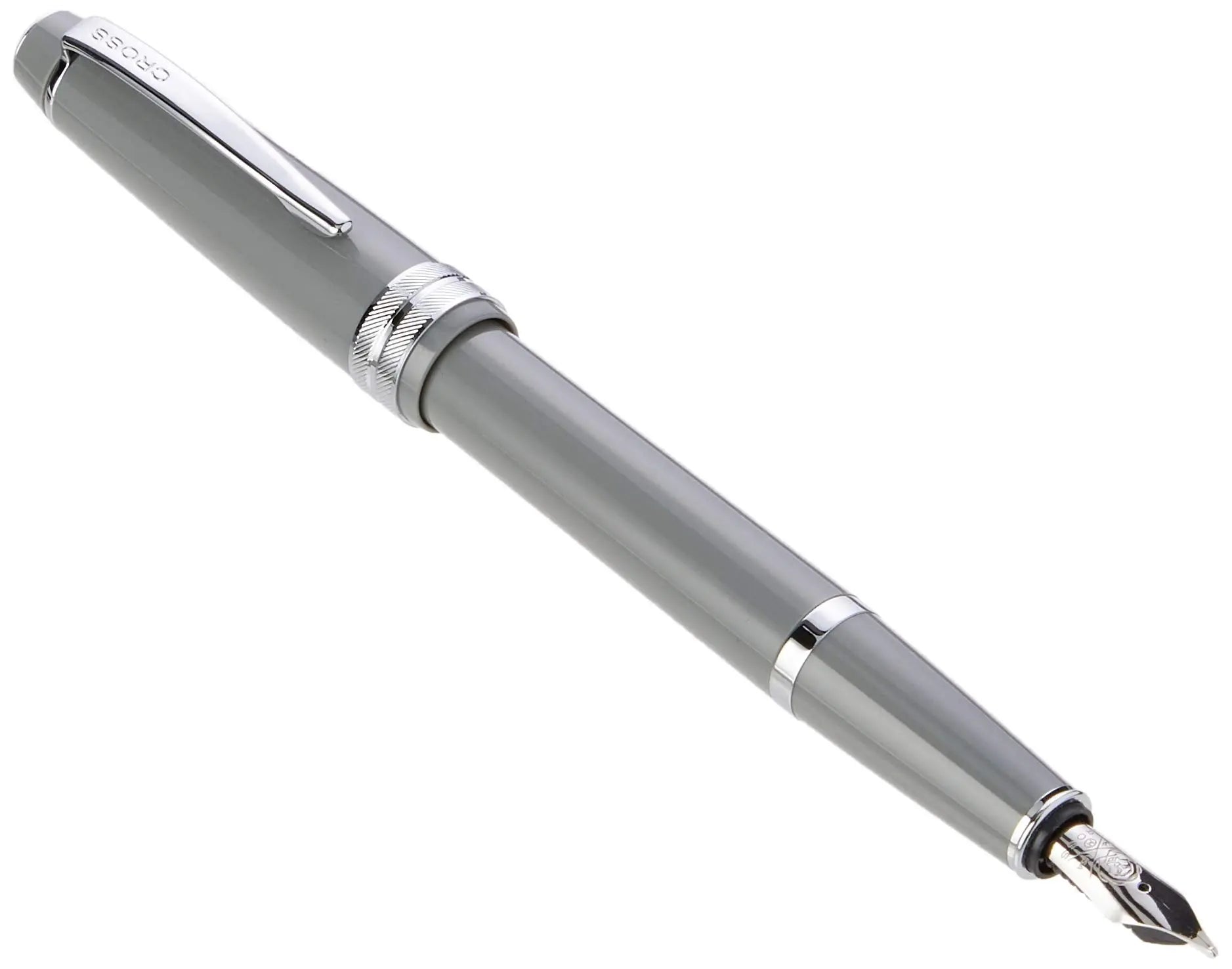 CROSS Bailey Light Polished Resin Refillable Fountain Pen, Medium Nib, Includes Premium Gift Box - Glossy Grey Cross