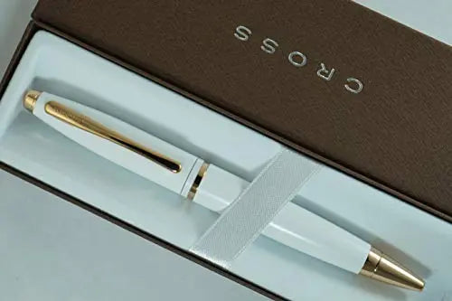 CROSS WHITE MEDALIST AND 23KT ROSE GOLD BALLPOINT PEN Cross