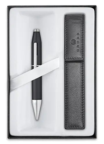 CROSS X Rollerball Pen with Leather Case (Feed Mechanism, Ink Colour: Black) - crosspenmall.com