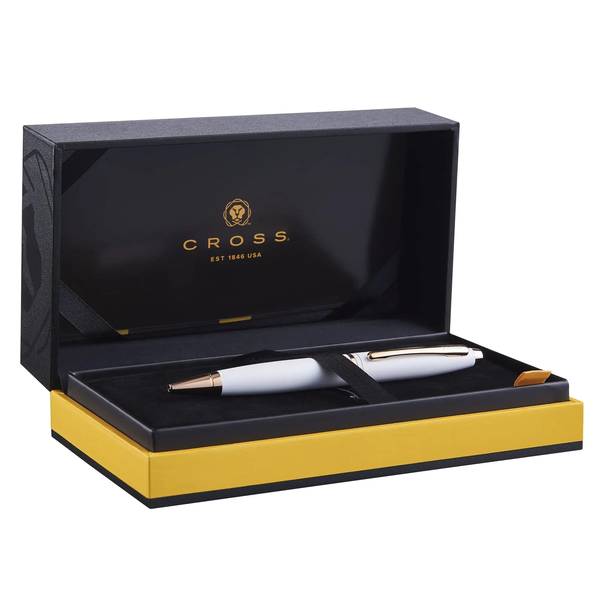Calais Pearlescent White Lacquer Ballpoint Pen Cross