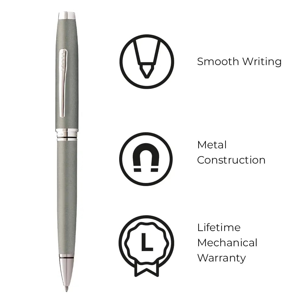 Coventry Gunmetal Gray Ballpoint Pen, Medium Point, Black Ink - crosspenmall.com