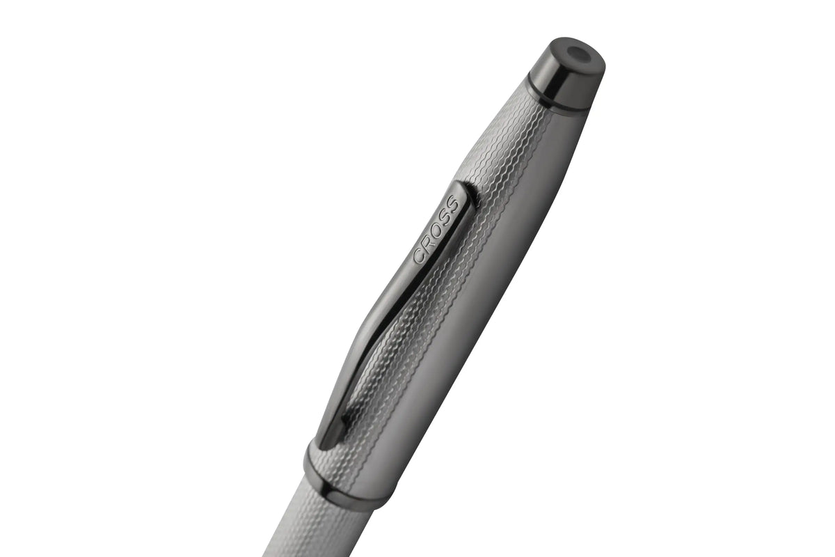 Cross A.T Century II Ballpoint Pen, Polished Slate Gray, Black Ink, Engraved Diamond Pattern, Swivel-Action in Luxury Gift Box cross