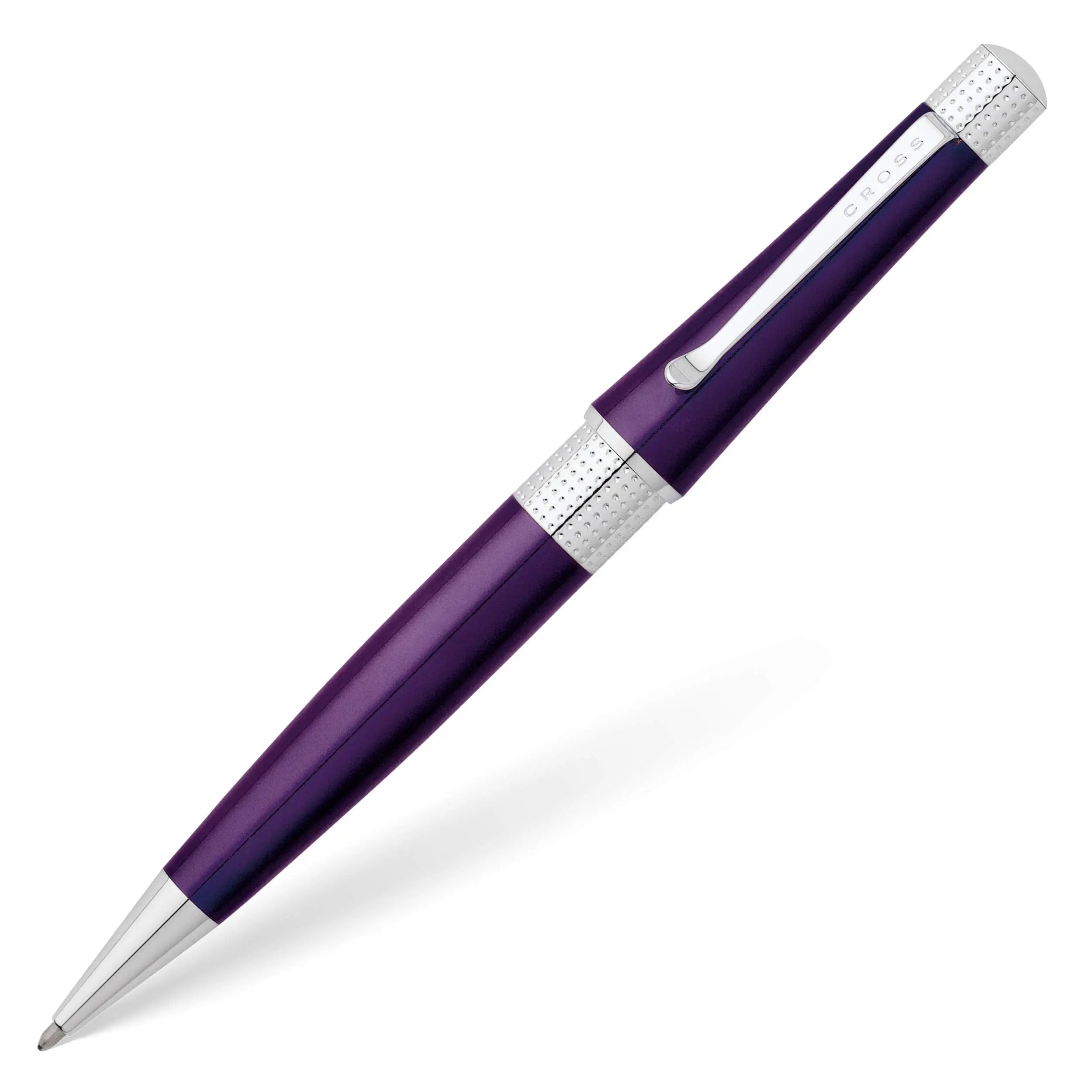 Cross AT0492S 7 Beverly Lacquer Purple Violet Lacquer Ballpoint Pen - crosspenmall.com
