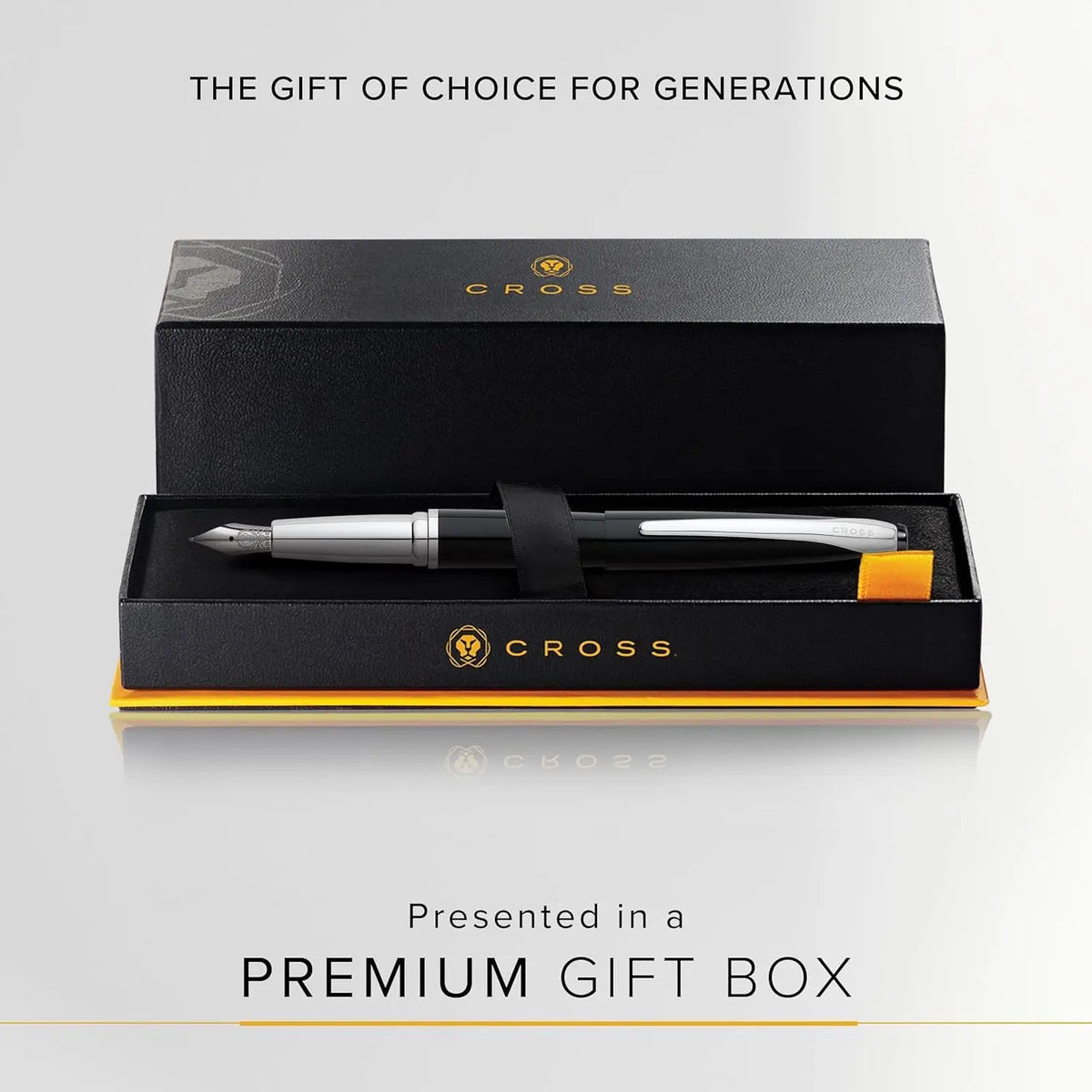 Cross ATX Basalt Black Stainless Steel Fine Nib Fountain Pen - Refillable Pen for Smooth Writing - Black Ink - Comfortable Grip - Long-Lasting - Premium Gift box cross