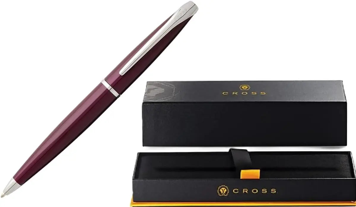 Cross ATX Limited Collection Ballpoint Pen, Pearlescent Purple, Polished Chrome Appointments in Premium Corporate gift box Cross