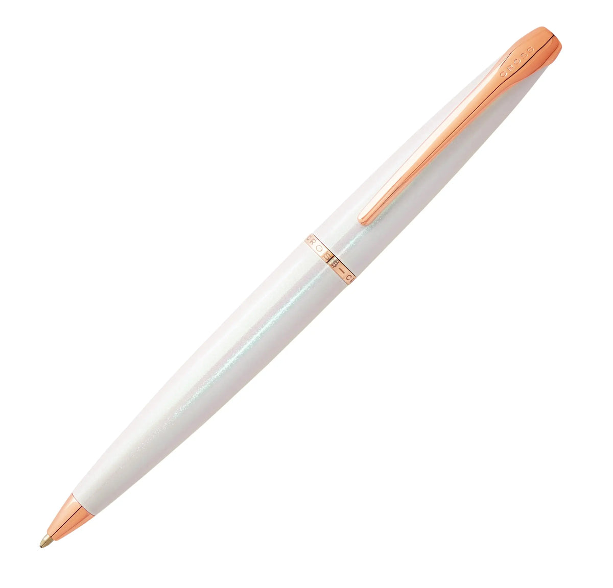 Cross ATX Limited Collection Ballpoint Pen, Pearlescent White and Rose Gold cross