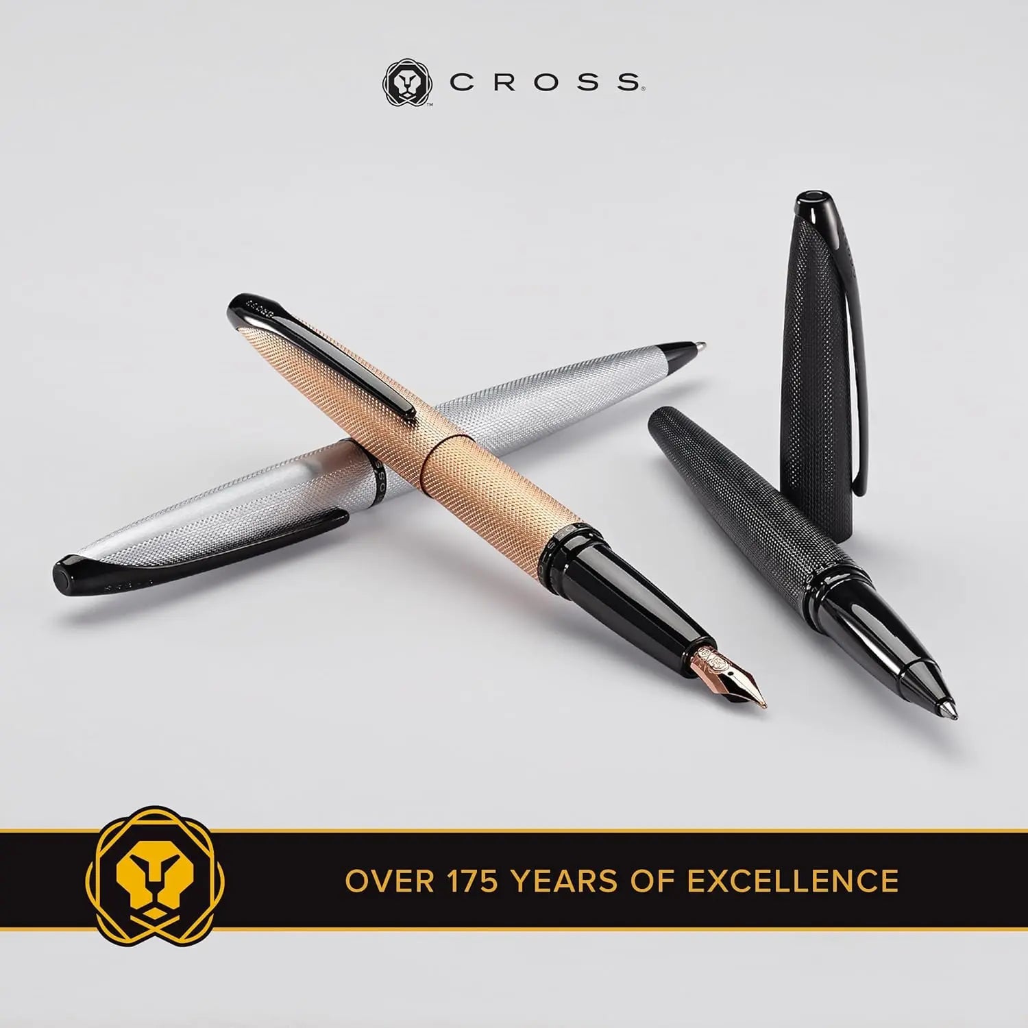 Cross ATX Matte Blue Diamond cut Monochromatic in sandblasted PVD Ballpoint, Rollerball and Fountain Pens My Store