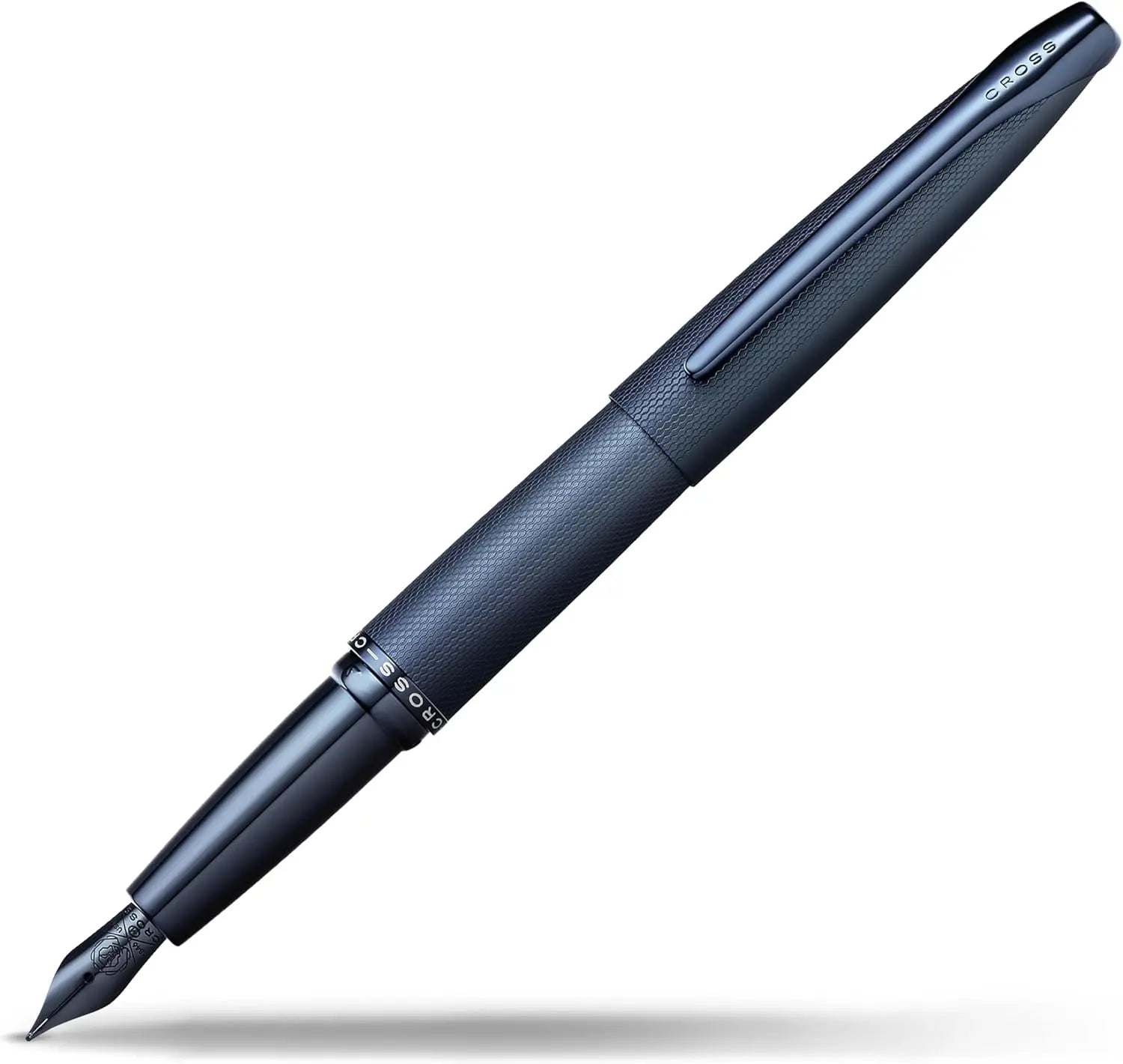 Cross ATX Matte Blue Diamond cut Monochromatic in sandblasted PVD Ballpoint, Rollerball and Fountain Pens My Store