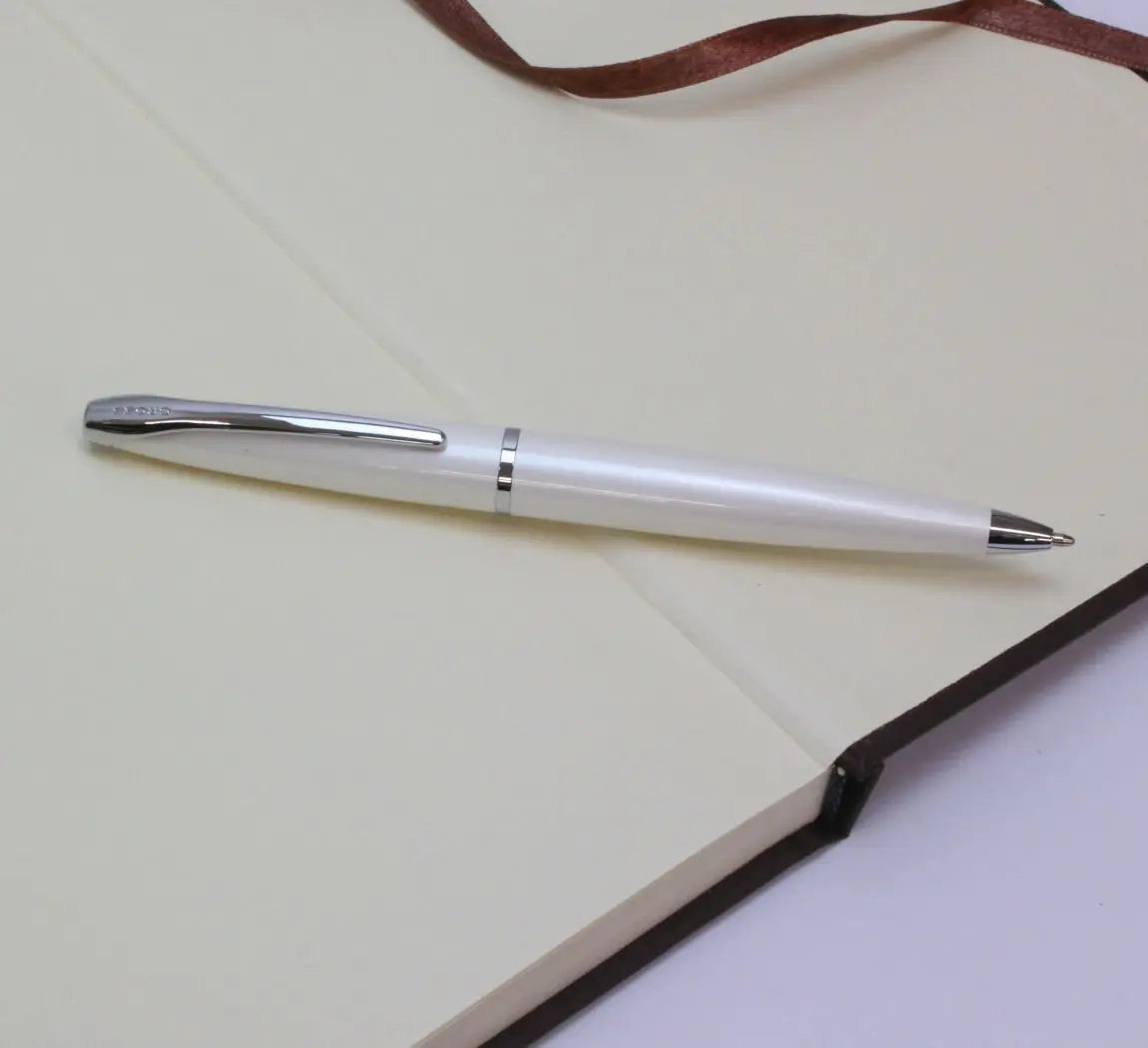 Cross ATX Refillable Ballpoint Pen, Medium Ballpen, Includes Premium Gift Box -Pearlescent White Cross