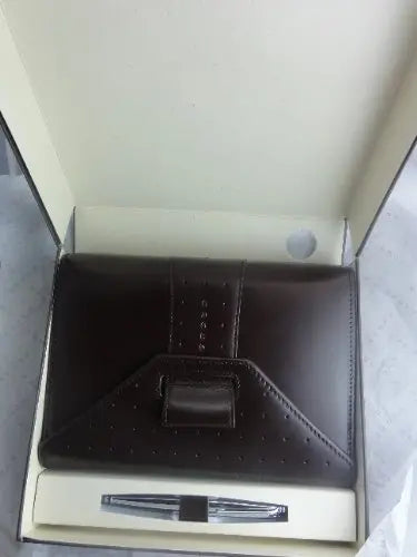 Cross Autocross Brown Italian Full Grain Pebbled Leather, Personal Agenda with Customed Cross Pen - crosspenmall.com