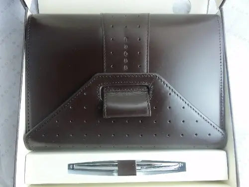 Cross Autocross Brown Italian Full Grain Pebbled Leather, Personal Agenda with Customed Cross Pen - crosspenmall.com