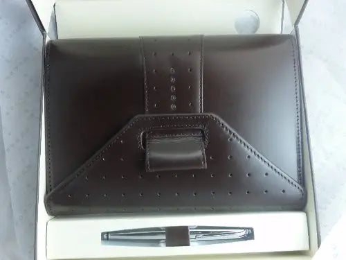 Cross Autocross Brown Italian Full Grain Pebbled Leather, Personal Agenda with Customed Cross Pen - crosspenmall.com