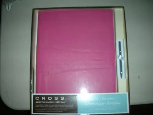 Cross Autocross Collection Pink Pebbled Leather Padfolio with Cross Pen - crosspenmall.com