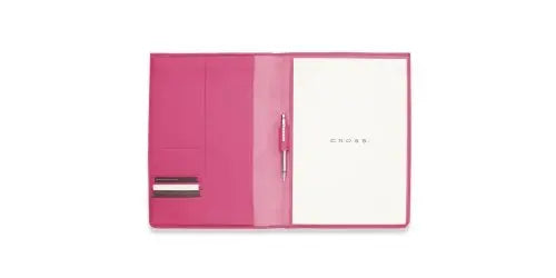 Cross Autocross Collection Pink Pebbled Leather Padfolio with Cross Pen - crosspenmall.com