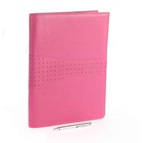 Cross Autocross Full Grain Pink Italian Pebbled Leather Padfolio with Cross Pen and Pad Cross