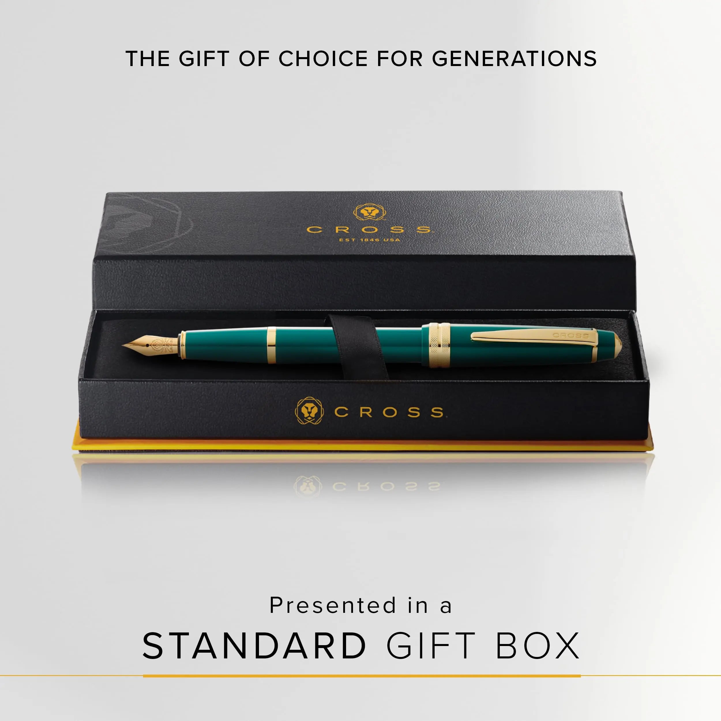 Cross Bailey Dark Green with Gold Medium Nib Fountain Pen Cross