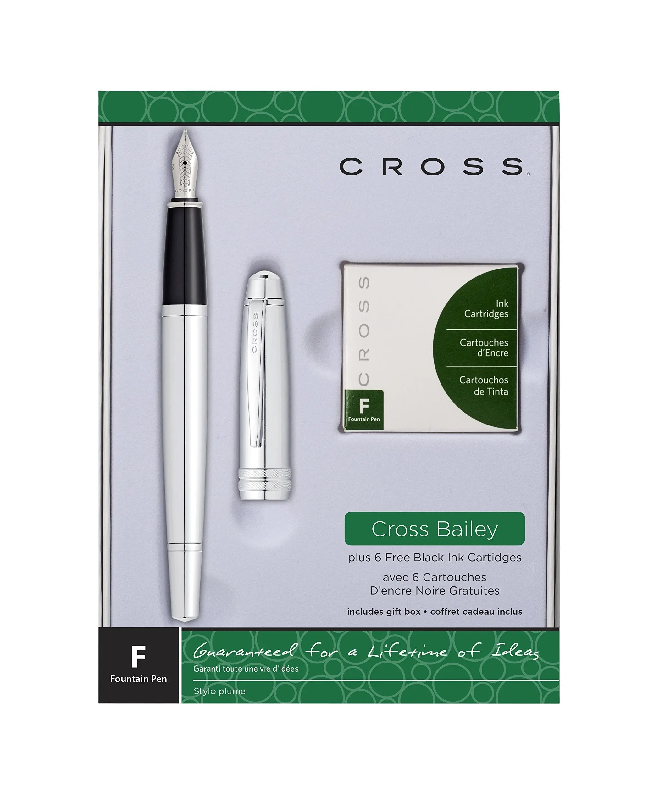 Cross Bailey Fountain Pen Chrome Medium Cross