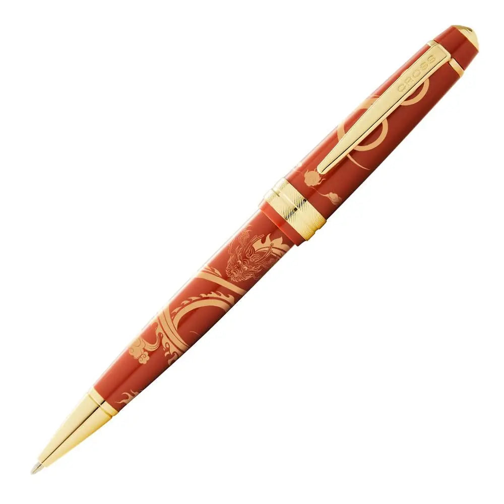 Cross Bailey Light 2024 Year of the Dragon Polished Amber Resin and Gold Tone Ballpoint Pen with Pad Printing Cross