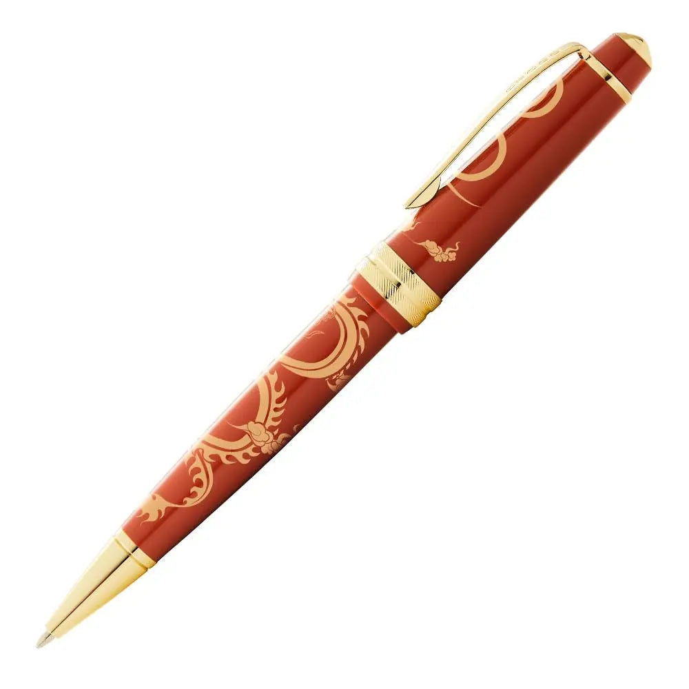 Cross Bailey Light 2024 Year of the Dragon Polished Amber Resin and Gold Tone Ballpoint Pen with Pad Printing Cross