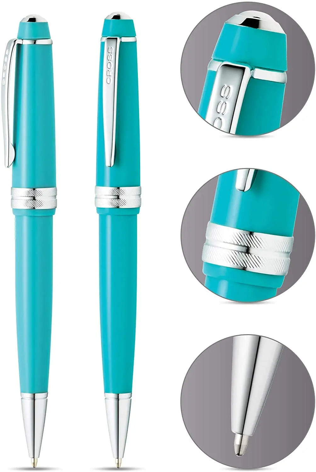Cross Bailey Light Ballpoint Pen Set of 3- Coral, Turquoise, and White - crosspenmall.com