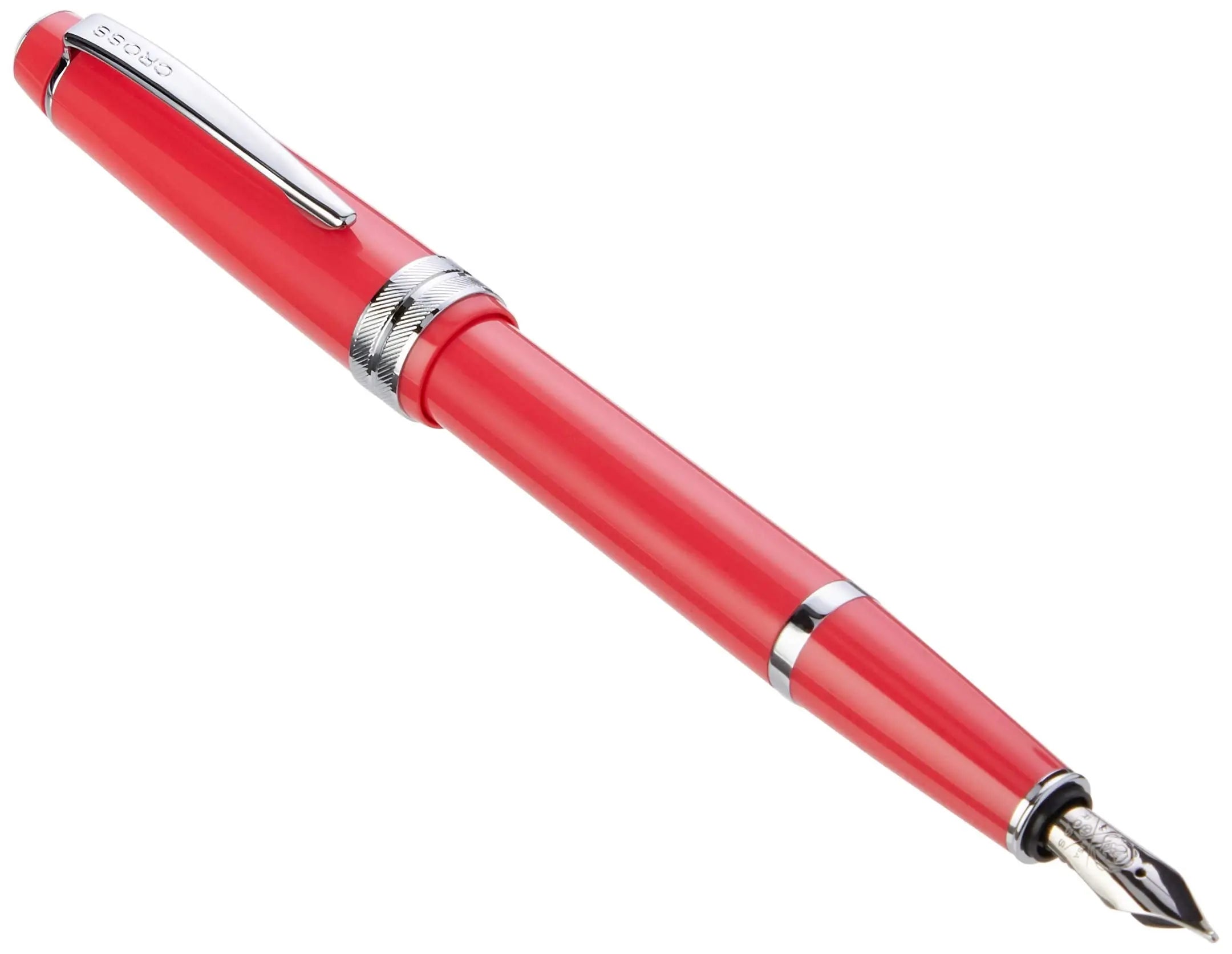 Cross Bailey Light Polished Resin Refillable Fountain Pen,Medium Nib, Includes Premium Gift Box - Coral - crosspenmall.com