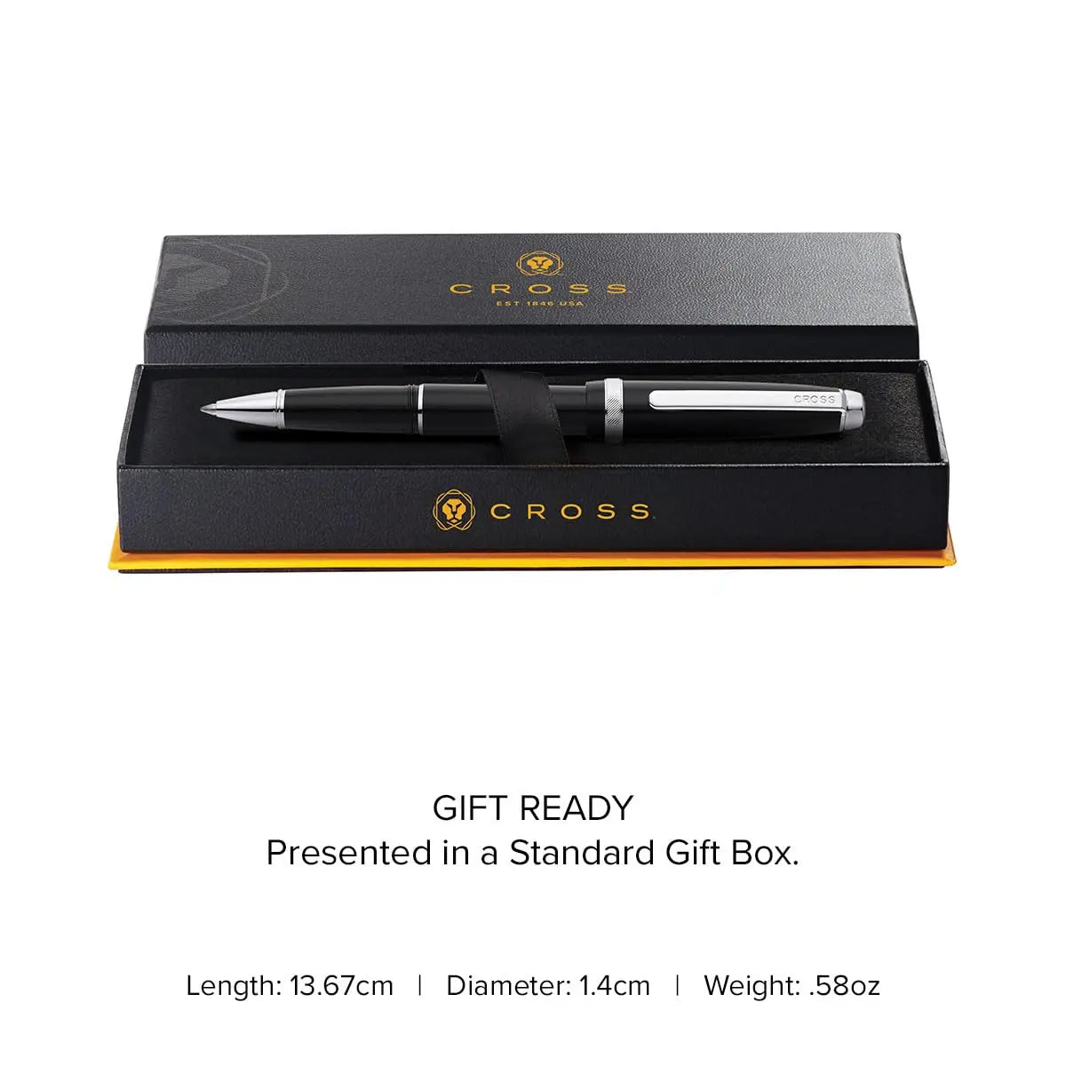 Cross Bailey Light Rollerball Pen, Glossy Black, Medium Point, Black Ink cross