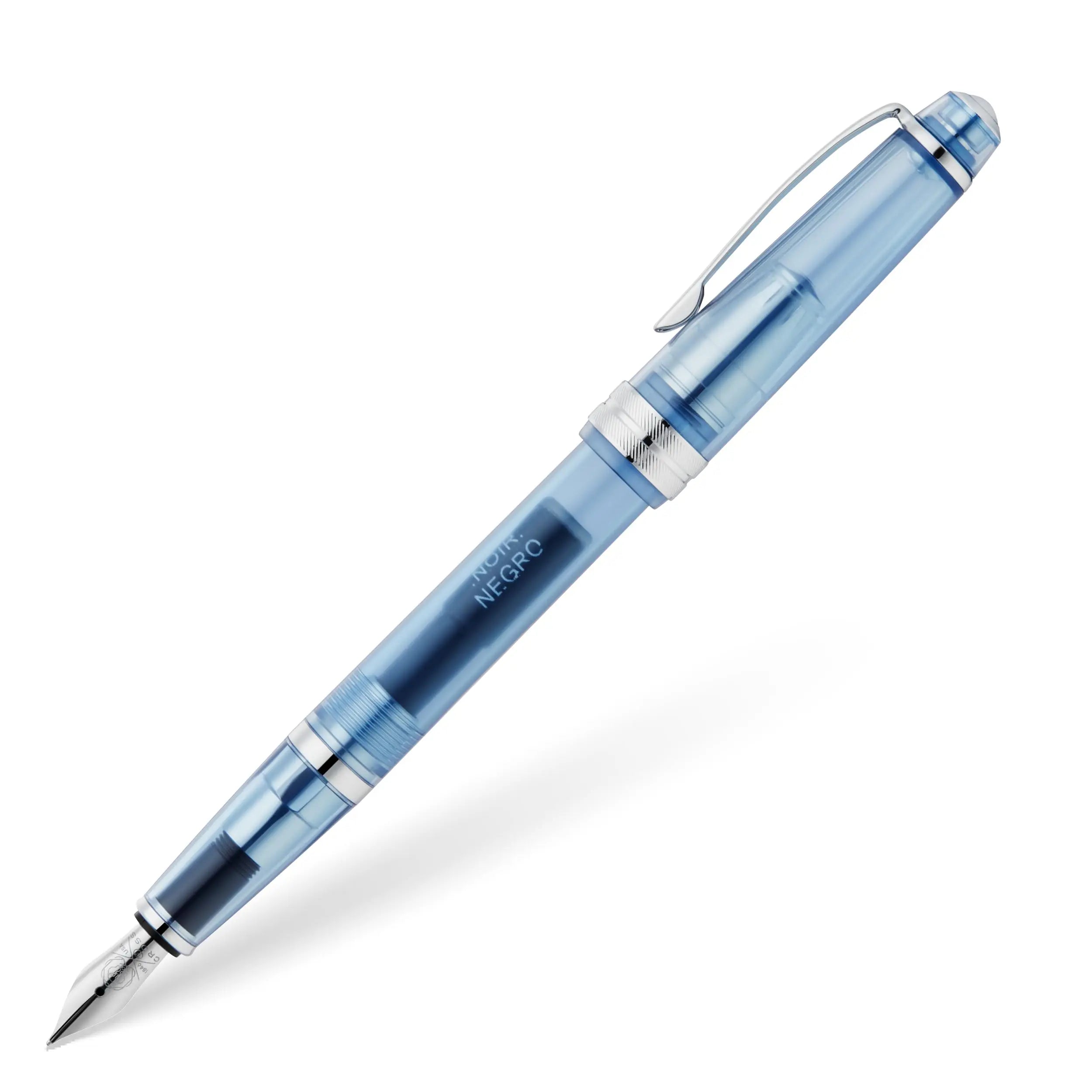 Cross Bailey Light Translucent Fountain Pen (XF Stainless Steel Nib + Black Ink Cartridge 8921, Premium Gift Packaging) Translucent Navy/Chrome Cross
