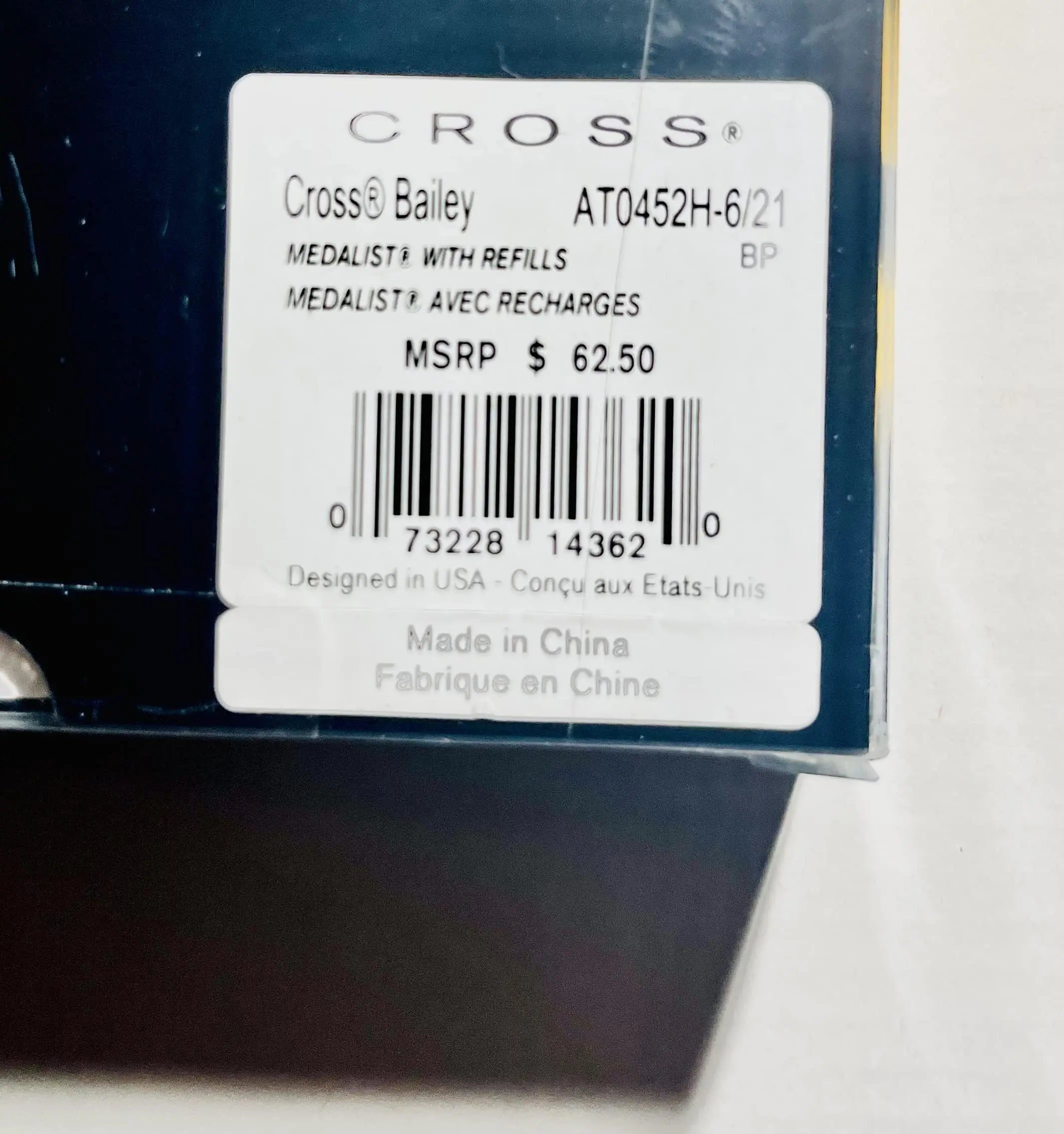 Cross Bailey Polished Chrome Ballpoint Pen + 2 Free Refills 1 Black, 1 Blue Cross