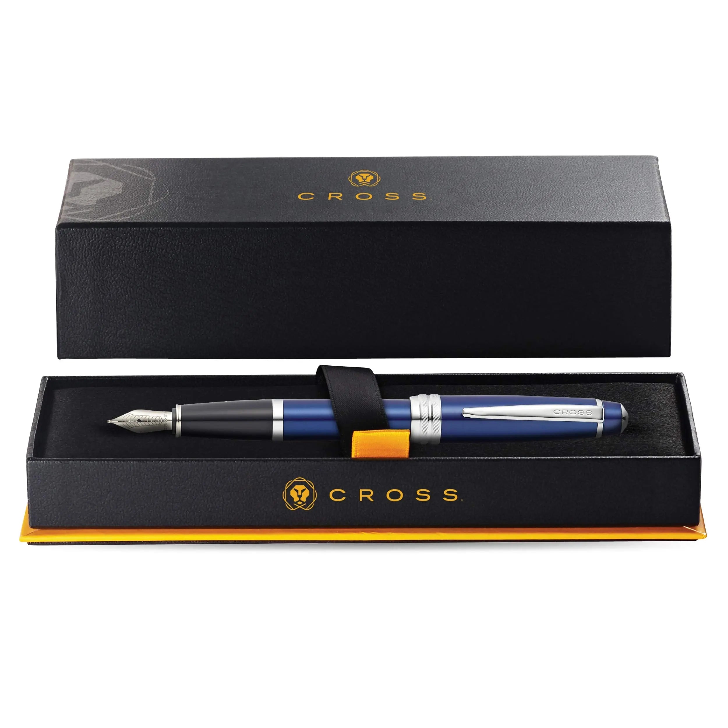 Cross Bailey Refillable Fountain Pen, Medium Nib, Includes Premium Gift Box - Blue Lacquer Cross