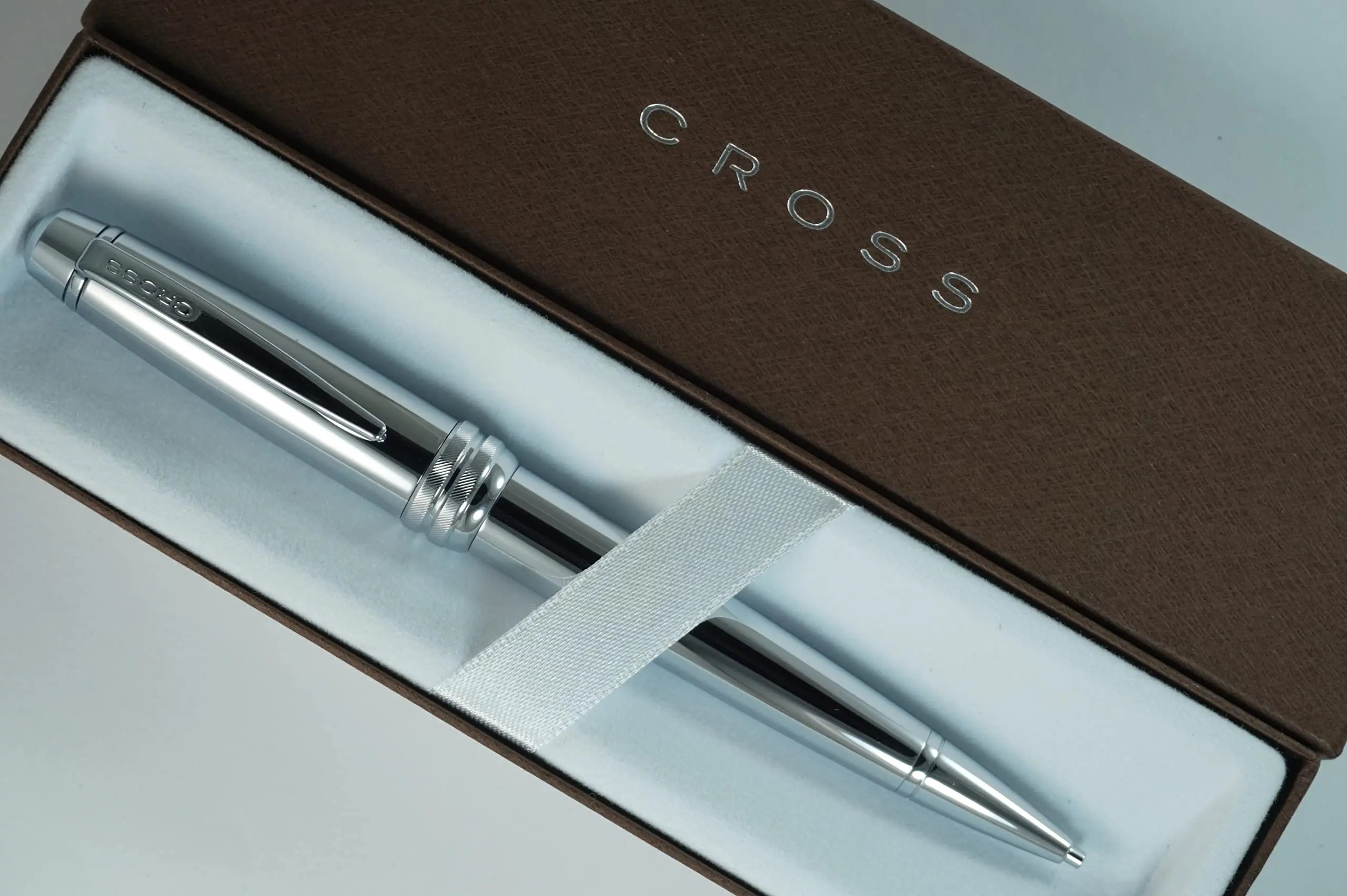 Cross Bailey, Polished Chrome signature Diamond cut multi-grooved center Ring 0.7MM Pencil Set. A great Gift for any occasion. Cross