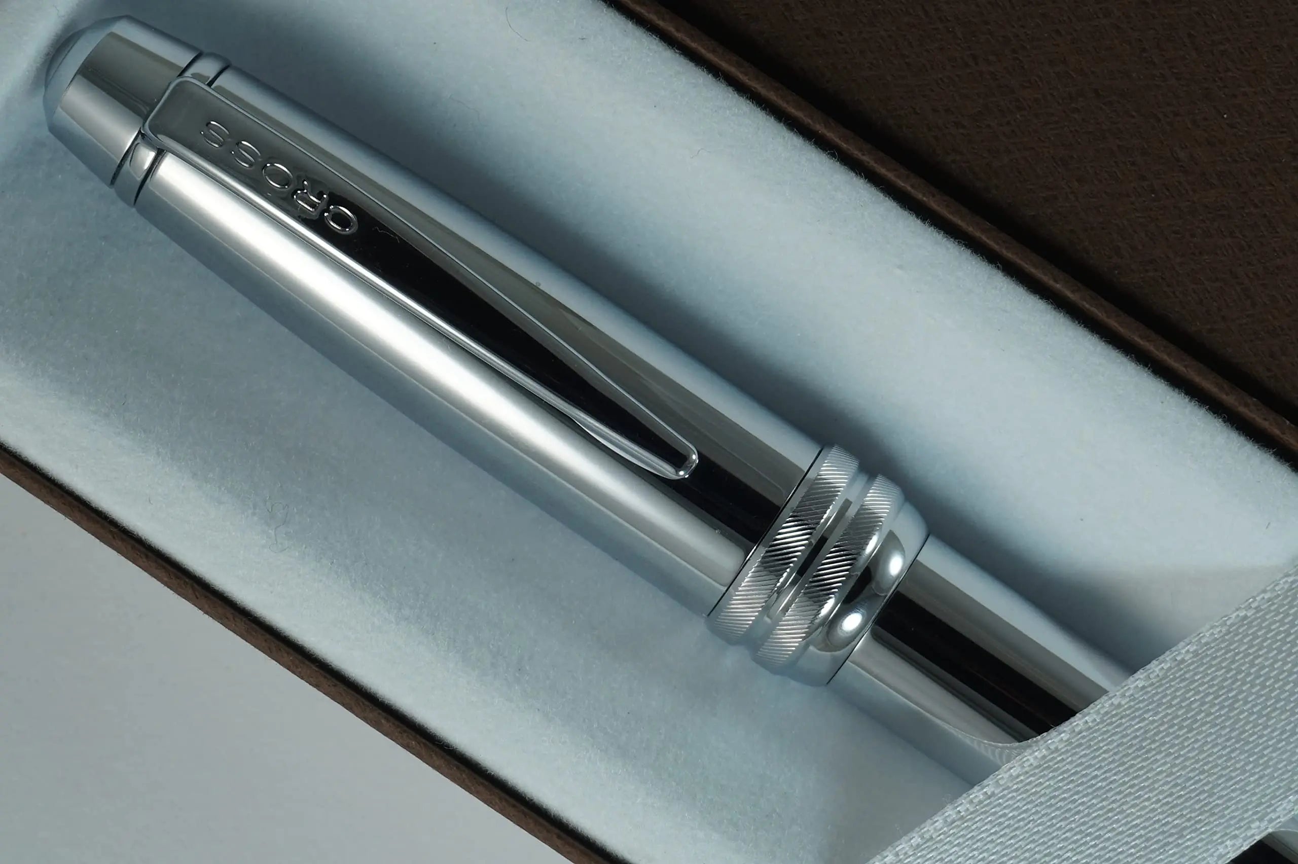 Cross Bailey, Polished Chrome signature Diamond cut multi-grooved center Ring 0.7MM Pencil Set. A great Gift for any occasion. Cross